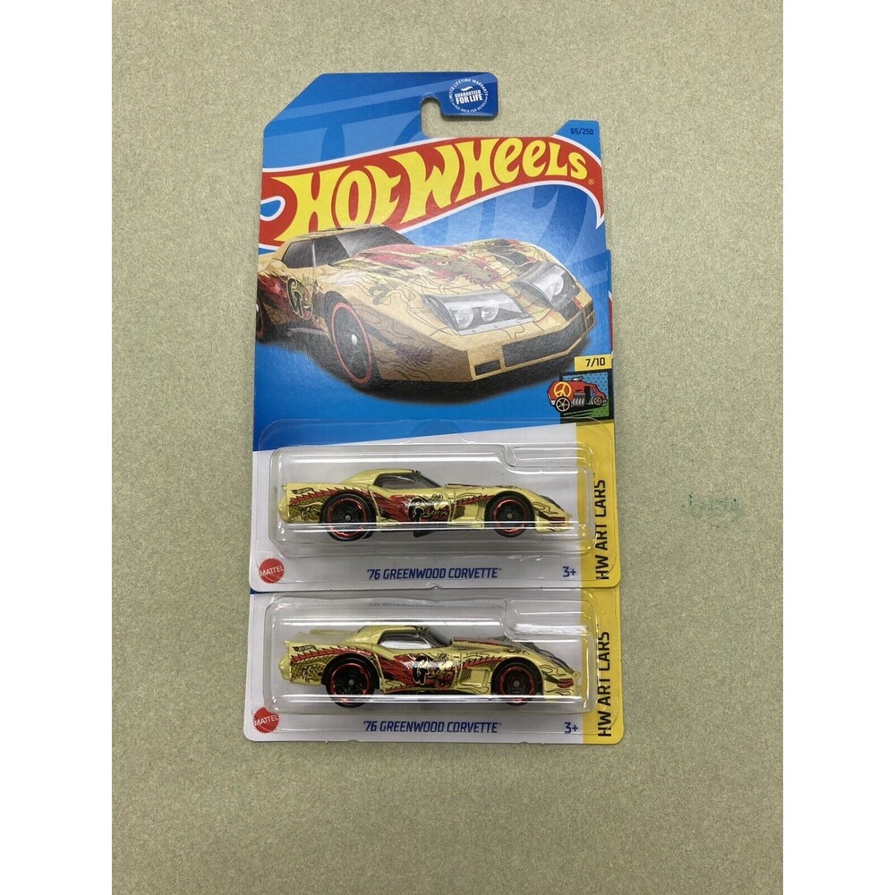 Hot Wheels Lot of 2: ‘76 Greenwood Corvette 7/10 HW Art Cars 65/250.